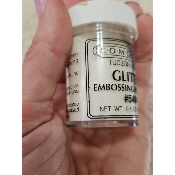 Lot Of 3 New Comotion Embossing Powders .6 oz - Silver, Green & Glitter Plus Ink - Picture 9 of 9